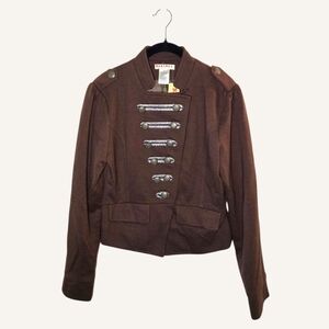 Y2k Brown Military Style Jacket!